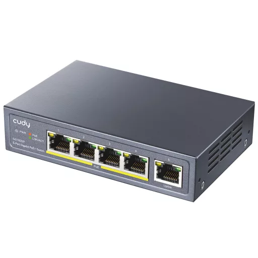 Cudy GS1005P hálózati kapcsoló Gigabit Ethernet (10/100/1000) Ethernet-áramellátás (PoE) támogatása Szürke