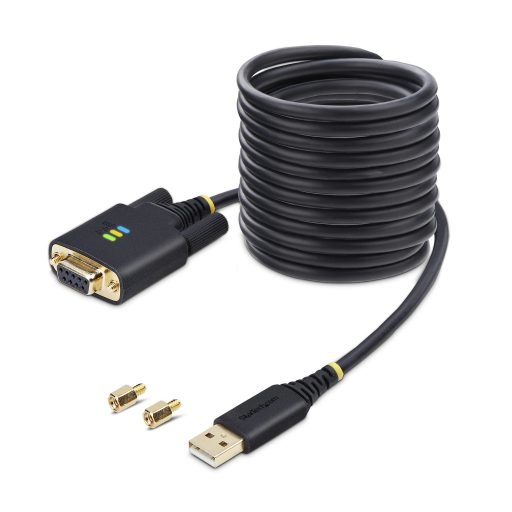 StarTech.com 1P10FFCN-USB-SERIAL soros kábel Fekete 3 M USB A típus DB-9
