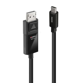   Lindy 43343 video átalakító kábel 3 M USB C-típus DisplayPort Fekete