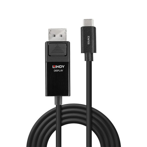Lindy 43343 video átalakító kábel 3 M USB C-típus DisplayPort Fekete