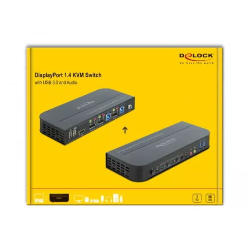 DeLOCK 11482 KVM kapcsoló Fekete