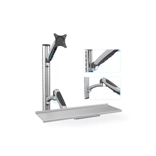 Digitus DA-90354 asztali TV konzol 68,6 cm (27") Fali Ezüst