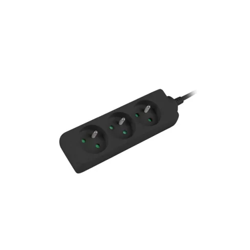Lanberg PS0-03E-0150-BK elektromos elosztó 1,5 M 3 AC kimenet(ek) Beltéri Fekete