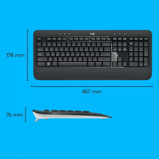 Logitech 920-008685 billentyűzet Egér mellékelve Univerzális Vezeték nélküli RF QWERTY Nemzetközi amerikai Fekete