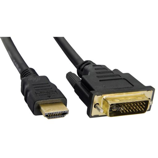 Akyga AK-AV-11 video átalakító kábel 1,8 M HDMI A-típus (Standard) DVI-D Fekete