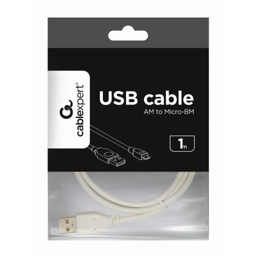 Gembird MicroUSB B - USB A, 1m USB kábel USB 2.0 Mini-USB B Fehér