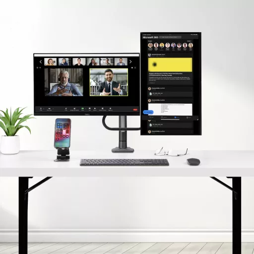 StarTech.com H2M1AS2-MONITOR-ARM asztali TV konzol 68,6 cm (27") Fekete