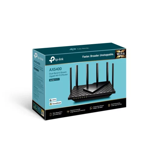 TP-Link Archer AX73 vezetéknélküli router Gigabit Ethernet Kétsávos (2,4 GHz / 5 GHz) Fekete