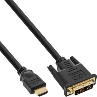   InLine 17664P video átalakító kábel 1,5 M HDMI DVI-D Fekete
