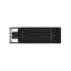Kingston Technology DataTraveler 70 USB flash meghajtó 128 GB USB C-típus 3.2 Gen 1 (3.1 Gen 1) Fekete
