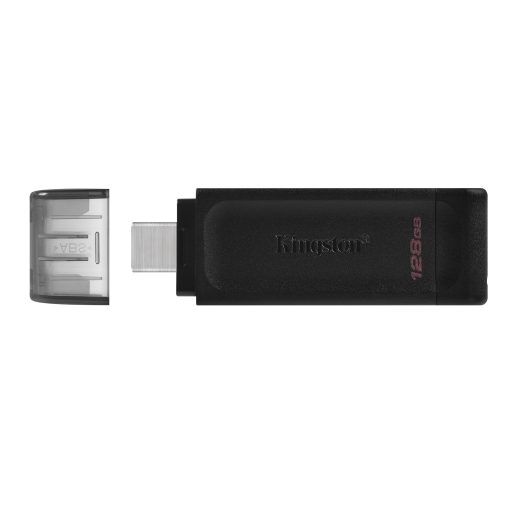 Kingston Technology DataTraveler 70 USB flash meghajtó 128 GB USB C-típus 3.2 Gen 1 (3.1 Gen 1) Fekete