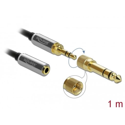 DeLOCK 85780 audio kábel 1 M 3.5mm Fekete, Szürke