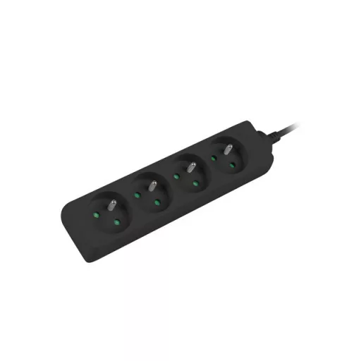 Lanberg PS0-04E-0100-IEC-BK elektromos elosztó 1 M 4 AC kimenet(ek) Beltéri Fekete