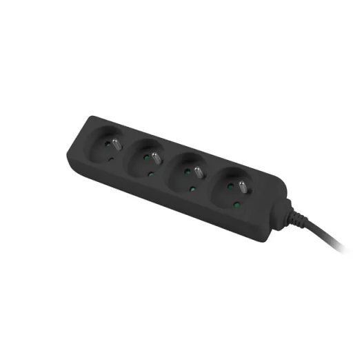 Lanberg PS0-04E-0100-IEC-BK elektromos elosztó 1 M 4 AC kimenet(ek) Beltéri Fekete