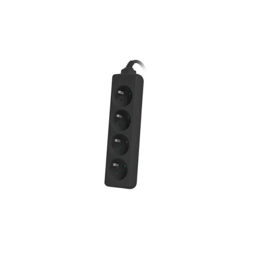 Lanberg PS0-04E-0100-IEC-BK elektromos elosztó 1 M 4 AC kimenet(ek) Beltéri Fekete