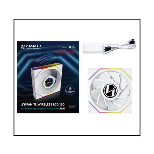 Lian Li Uni Fan TL120 LCD Reverse Blade Wireless 12 cm Fehér 1 db