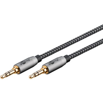 Goobay 65274 audio kábel 2 M 3.5mm TRS Fekete, Ezüst