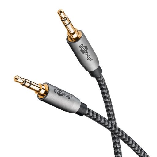 Goobay 65274 audio kábel 2 M 3.5mm TRS Fekete, Ezüst