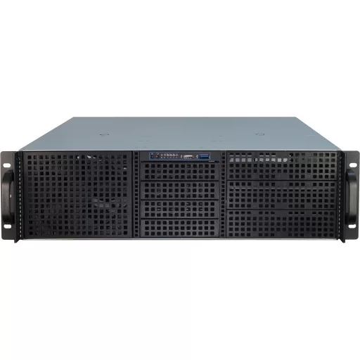 Inter-Tech 3U-30248 Rack Fekete, Rozsdamentes acél