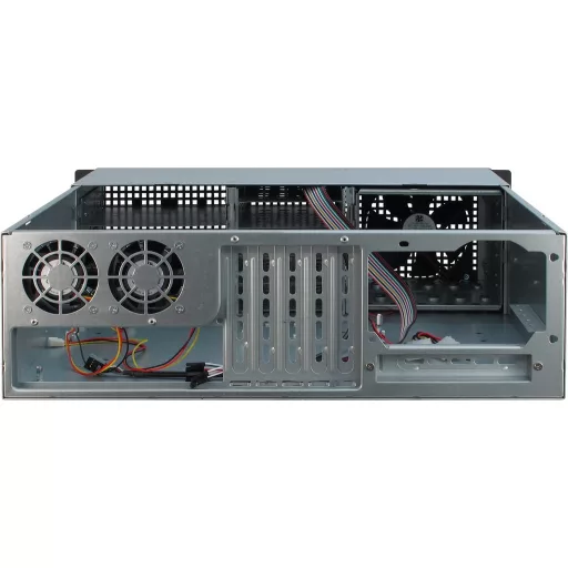 Inter-Tech 3U-30248 Rack Fekete, Rozsdamentes acél