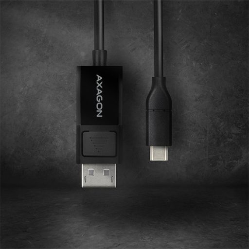 Axagon RVC-DPC video átalakító kábel 1,8 M USB C-típus DisplayPort Fekete