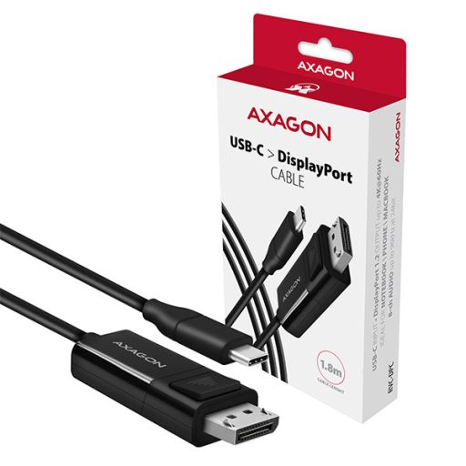 Axagon RVC-DPC video átalakító kábel 1,8 M USB C-típus DisplayPort Fekete