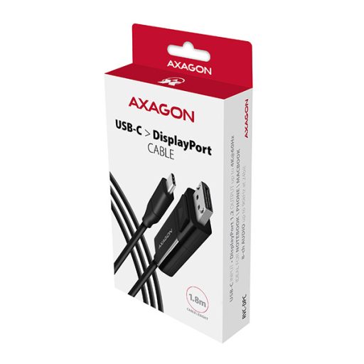 Axagon RVC-DPC video átalakító kábel 1,8 M USB C-típus DisplayPort Fekete