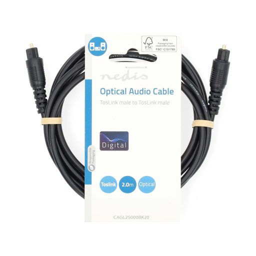 Nedis CAGL25000BK100 audio kábel 10 M Toslink (digitális optikai) kábel Fekete