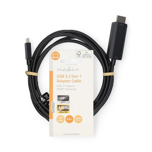 Nedis CCGL64655BK10 video átalakító kábel 1 M USB C-típus HDMI Fekete