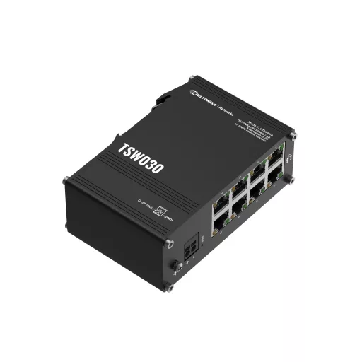 Teltonika NETWORKS TSW030 8-Port Ethernet Switch Beállítást nem igénylő (unmanaged) Fast Ethernet (10/100) Fekete