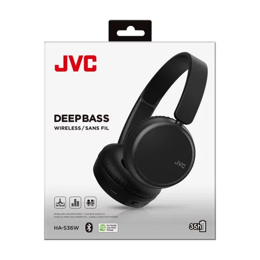 JVC HA-S36W Headset Vezeték nélküli Fejpánt Hívás/zene Bluetooth Fekete