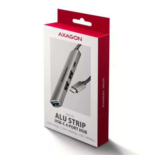AXAGON HUE-STC ALU STRIP USB-C 4 port hub
