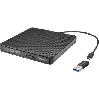   Sandberg USB-C/A DVD Drive optikai meghajtó DVD Super Multi DL Fekete