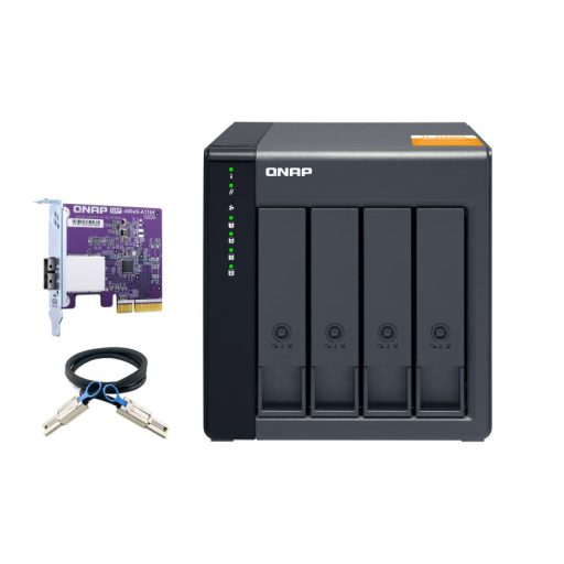 QNAP TL-D400S tárolóegység burkolat HDD/SSD ház Fekete, Szürke 2.5/3.5"