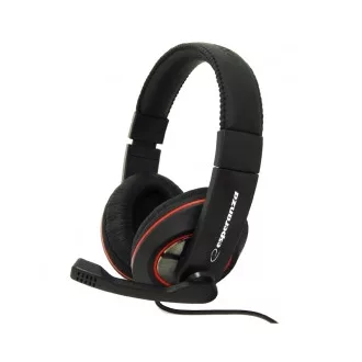   Esperanza EH118 fejhallgató és headset Vezetékes Fejpánt Hívás/zene Fekete, Vörös