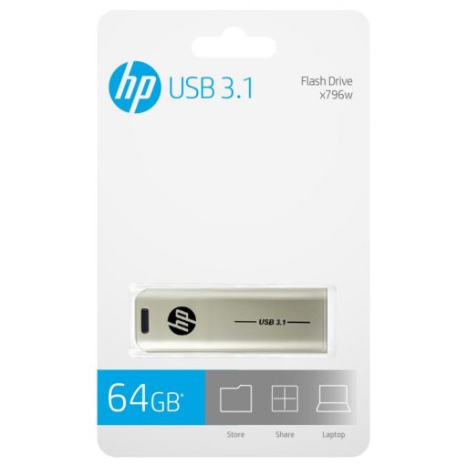 HP x796w USB flash meghajtó 64 GB USB A típus 3.2 Gen 1 (3.1 Gen 1) Ezüst