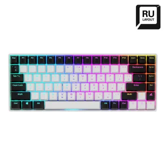   Sharkoon SKILLER SGK50 S3 billentyűzet Játék USB QWERTY Orosz Fehér
