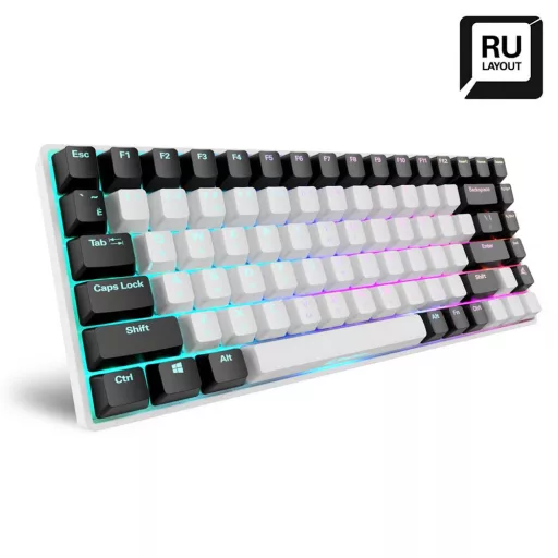 Sharkoon SKILLER SGK50 S3 billentyűzet Játék USB QWERTY Orosz Fehér