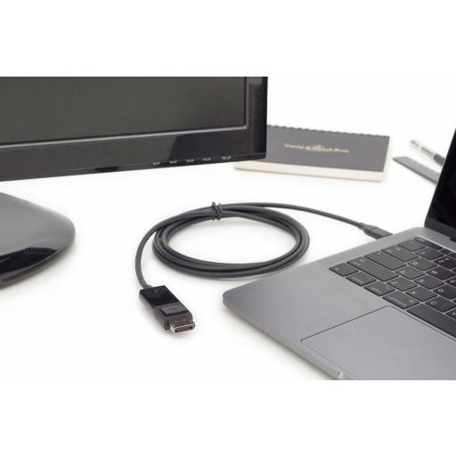Digitus AK-300333-020-S video átalakító kábel 2 M USB C-típus DisplayPort Fekete