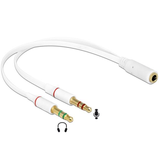 DeLOCK 65585 audio kábel 0,2 M 2 x 3.5mm 3.5mm Fehér