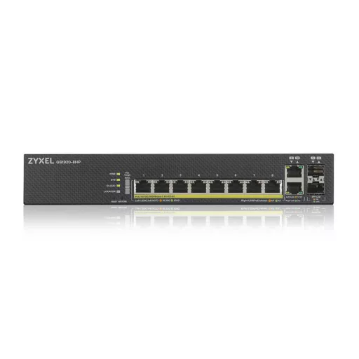 Zyxel GS1920-8HPV2 Vezérelt Gigabit Ethernet (10/100/1000) Ethernet-áramellátás (PoE) támogatása Fekete
