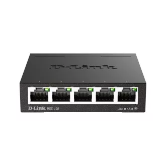   D-Link DGS-105 Beállítást nem igénylő (unmanaged) L2 Gigabit Ethernet (10/100/1000) Fekete