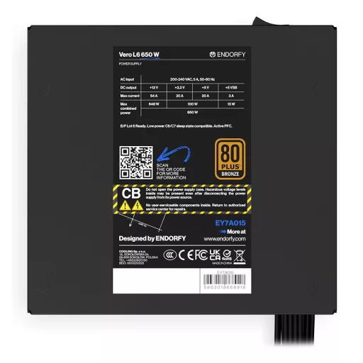ENDORFY Vero L6 650 W 24-pin ATX ATX Fekete