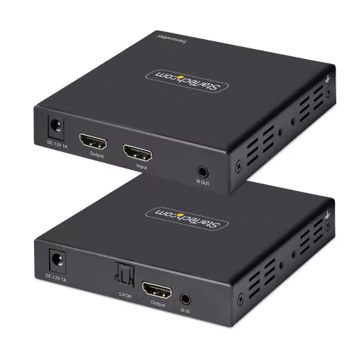 StarTech.com 4K70IC-EXTEND-HDMI audió/videó jeltovábbító AV adó- és vevőegység Fekete