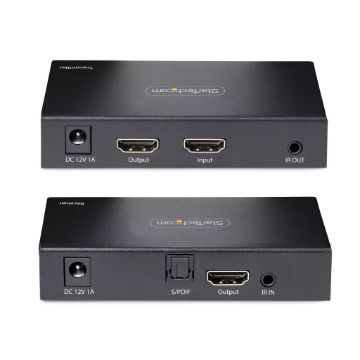 StarTech.com 4K70IC-EXTEND-HDMI audió/videó jeltovábbító AV adó- és vevőegység Fekete