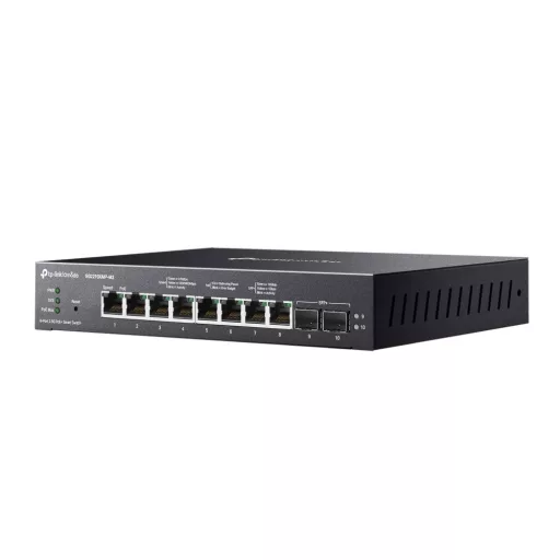 TP-Link Omada SG2210XMP-M2 hálózati kapcsoló Vezérelt L2/L2+ 2.5G Ethernet (100/1000/2500) Ethernet-áramellátás (PoE) támogatása Asztali/falra szerelhető Fekete