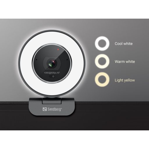 Sandberg 134-39 webkamera 2560 x 1440 pixelek USB 2.0 Fekete