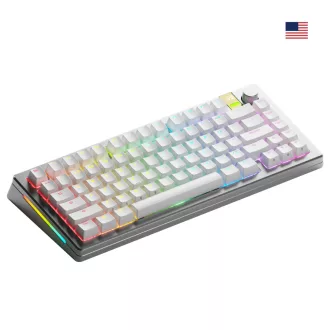   Glorious Gaming GMMK 3 PRO HE 75% Prebuilt billentyűzet Játék RF vezeték nélküli + Bluetooth QWERTY Amerikai angol Ezüst