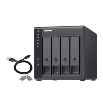   QNAP TR-004 tárolóegység burkolat HDD/SSD ház Fekete 2.5/3.5"