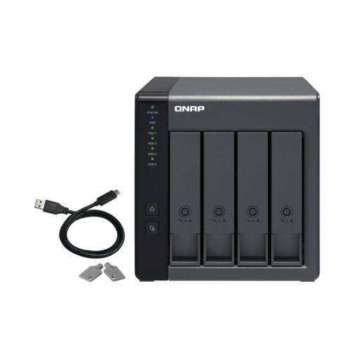 QNAP TR-004 tárolóegység burkolat HDD/SSD ház Fekete 2.5/3.5"
